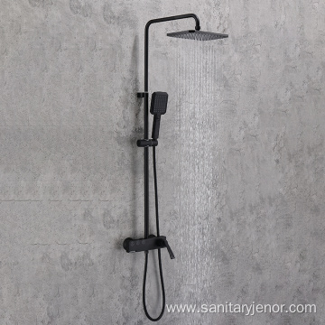 Exposed Black Pressurized Shower Shower